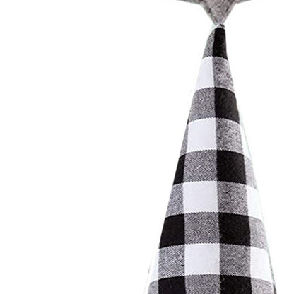 27" Black And White Felt And Faux Fur Gnome Adjustable Height Tree Topper HomeRoots