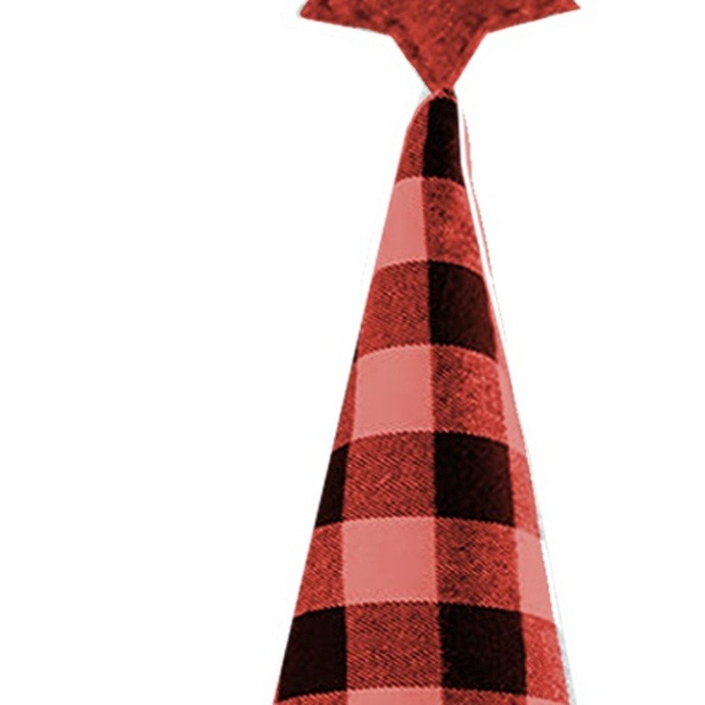 27" Black And Black Felt And Faux Fur Gnome Adjustable Height Tree Topper HomeRoots