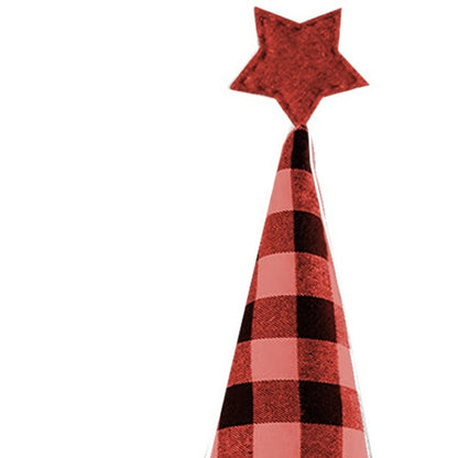 27" Black And Black Felt And Faux Fur Gnome Adjustable Height Tree Topper HomeRoots