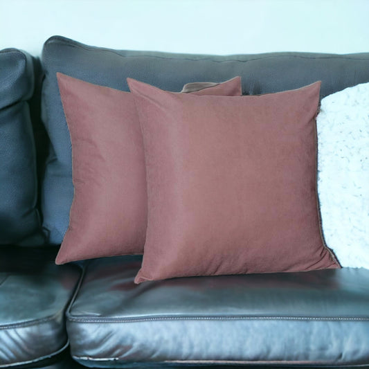 Set Of Two 22" X 22" Light Pink Polyester Zippered Pillow Cover FurniFindUSA