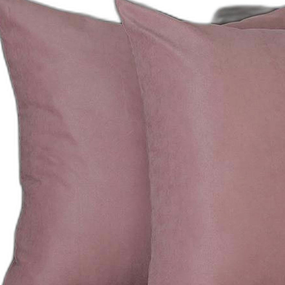 Set Of Two 22" X 22" Light Pink Polyester Zippered Pillow Cover FurniFindUSA