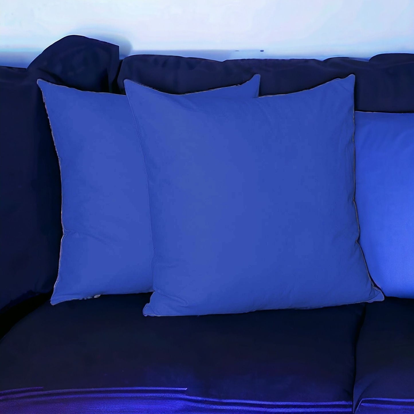 Set Of Two 26" X 26" Sapphire Blue Polyester Zippered Pillow Cover FurniFindUSA