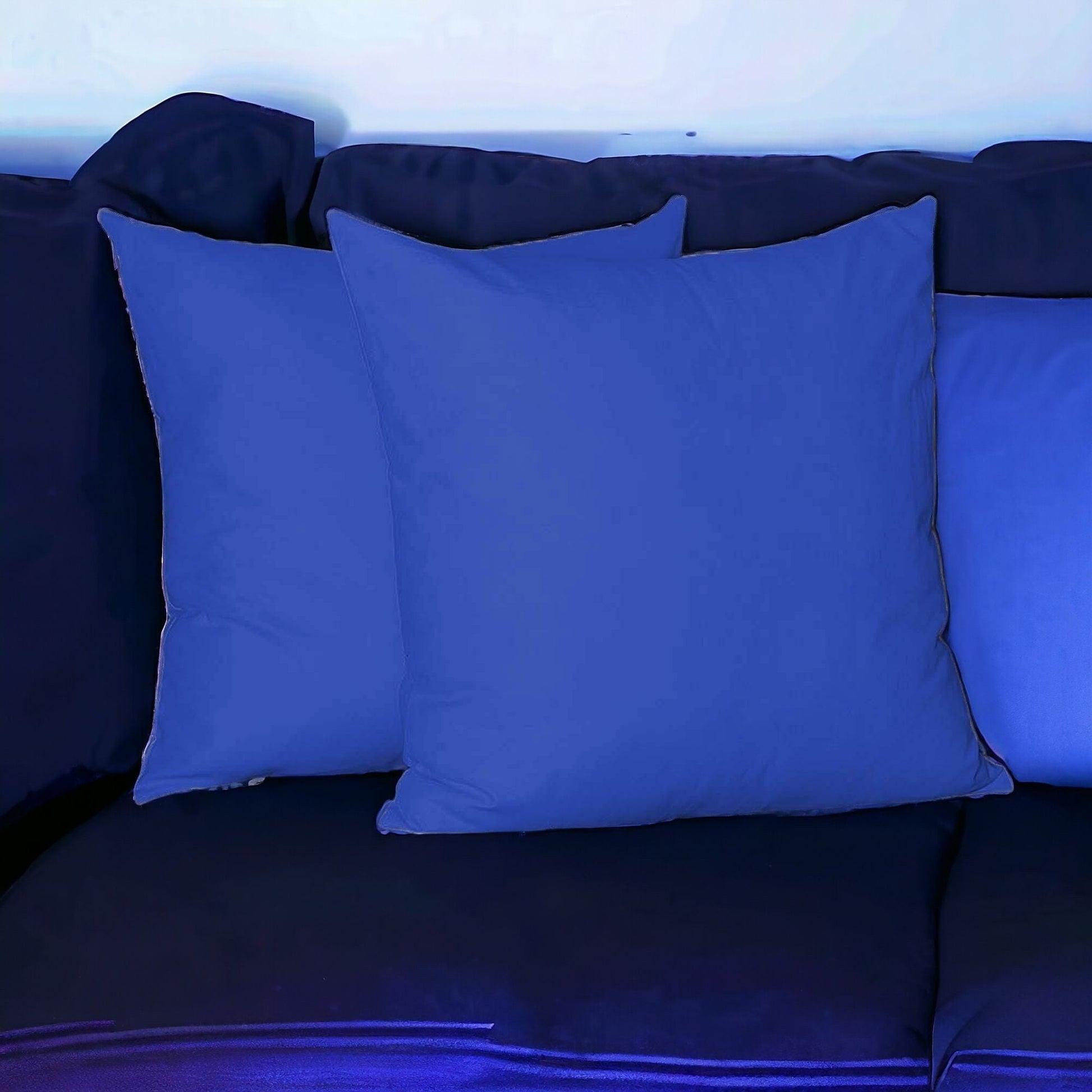 Set Of Two 26" X 26" Sapphire Blue Polyester Zippered Pillow Cover FurniFindUSA
