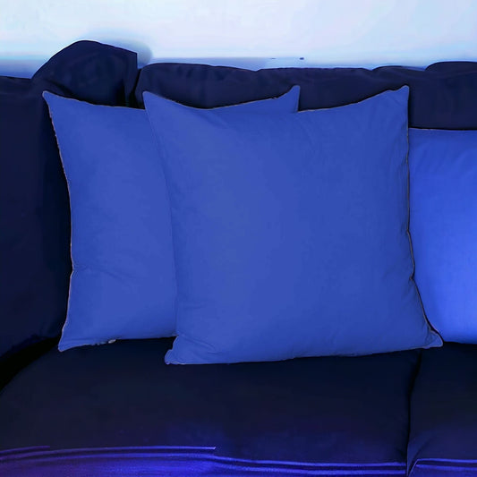 Set Of Two 26" X 26" Sapphire Blue Polyester Zippered Pillow Cover FurniFindUSA