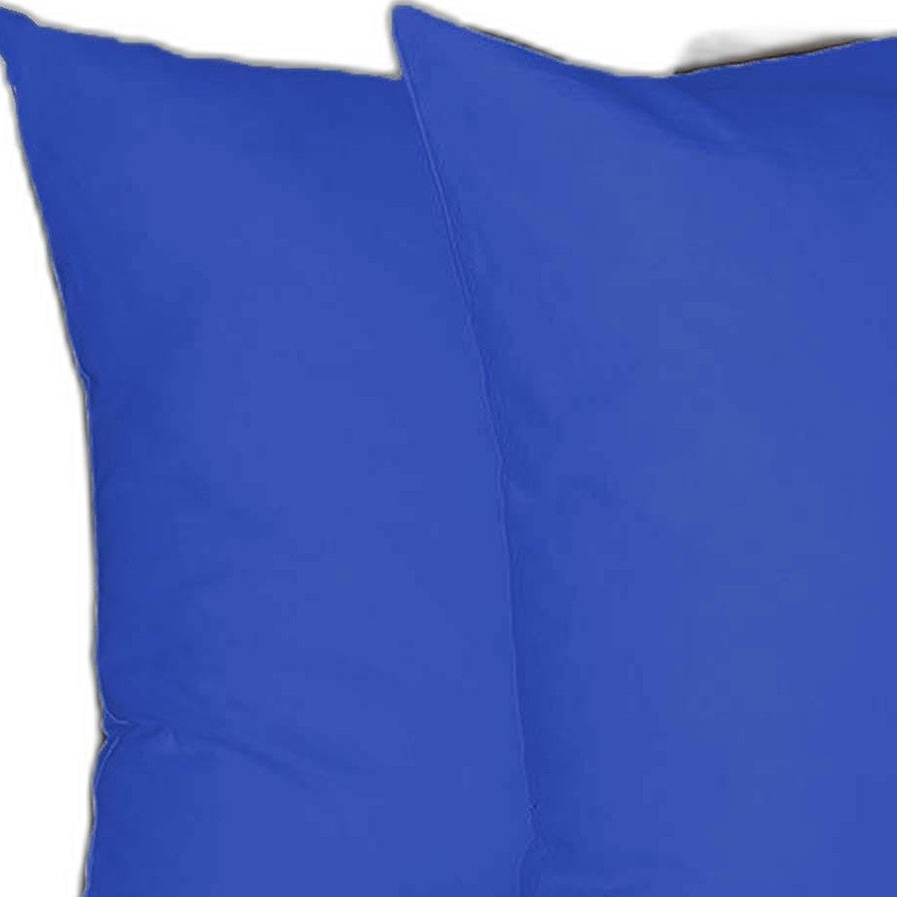 Set Of Two 26" X 26" Sapphire Blue Polyester Zippered Pillow Cover FurniFindUSA