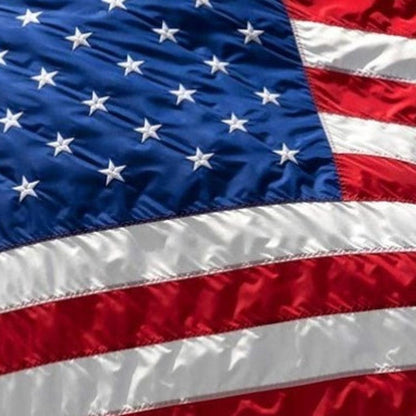 3' x 5' Red White And Blue Embroidered Nylon American Flag HomeRoots