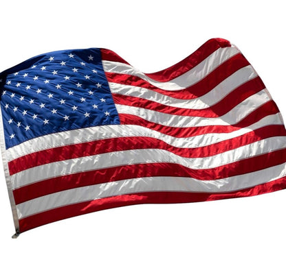 Set of Two Red White And Blue Embroidered Nylon American Flags HomeRoots