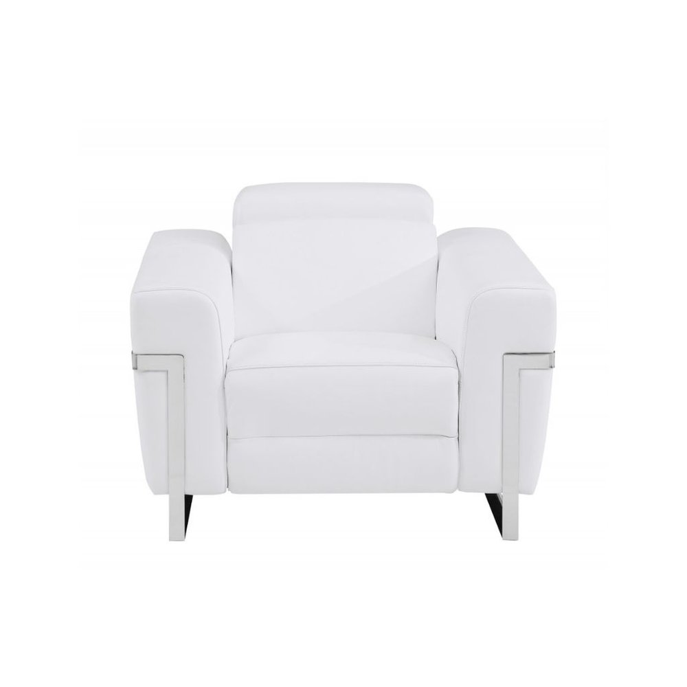 Three Piece White Italian Leather Six Person Seating Set HomeRoots