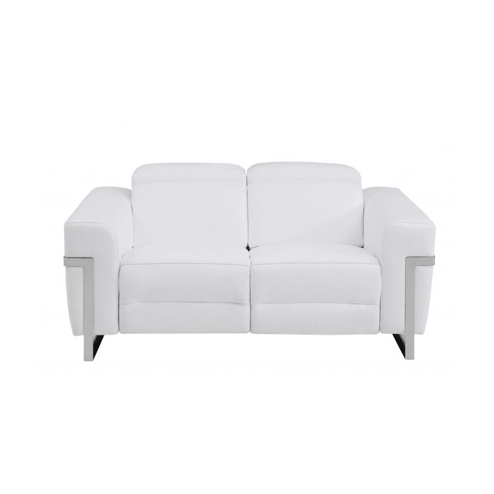 Three Piece White Italian Leather Six Person Seating Set HomeRoots