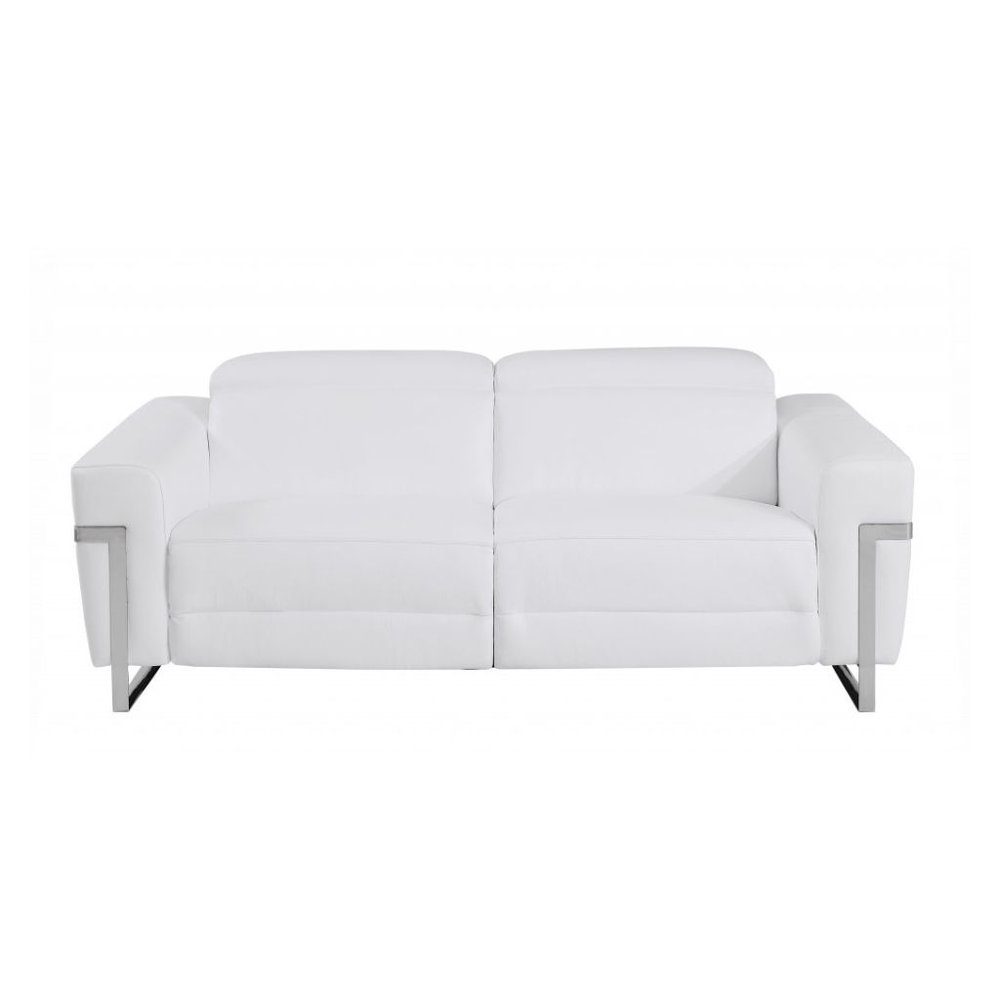 Three Piece White Italian Leather Six Person Seating Set HomeRoots