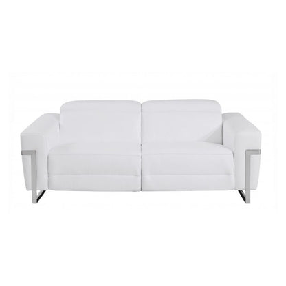 Three Piece White Italian Leather Six Person Seating Set HomeRoots