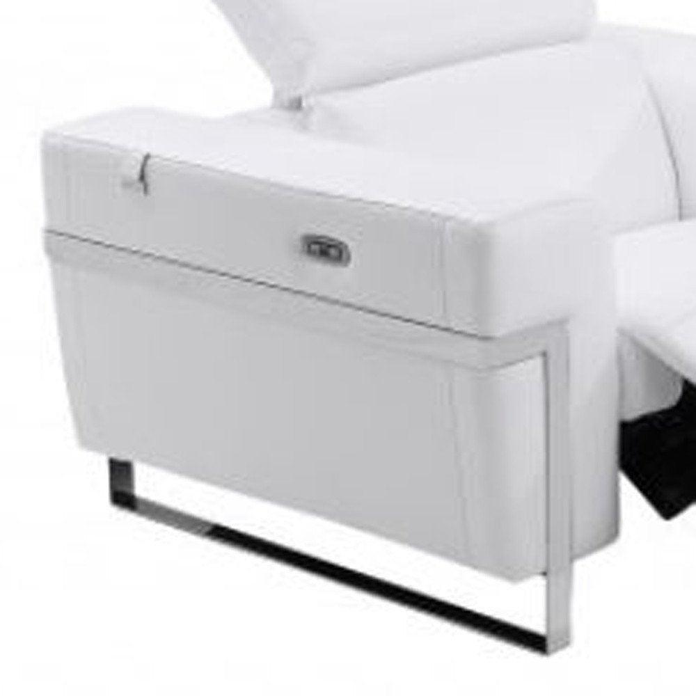 Three Piece White Italian Leather Six Person Seating Set HomeRoots