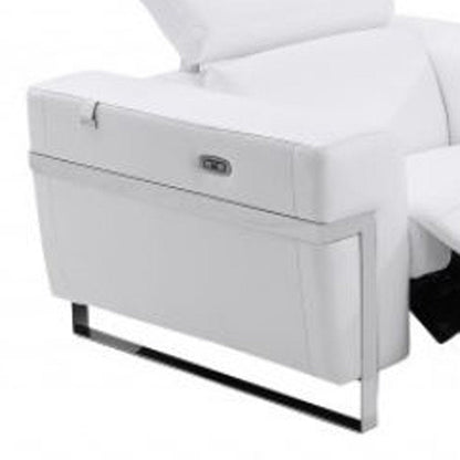 Three Piece White Italian Leather Six Person Seating Set HomeRoots