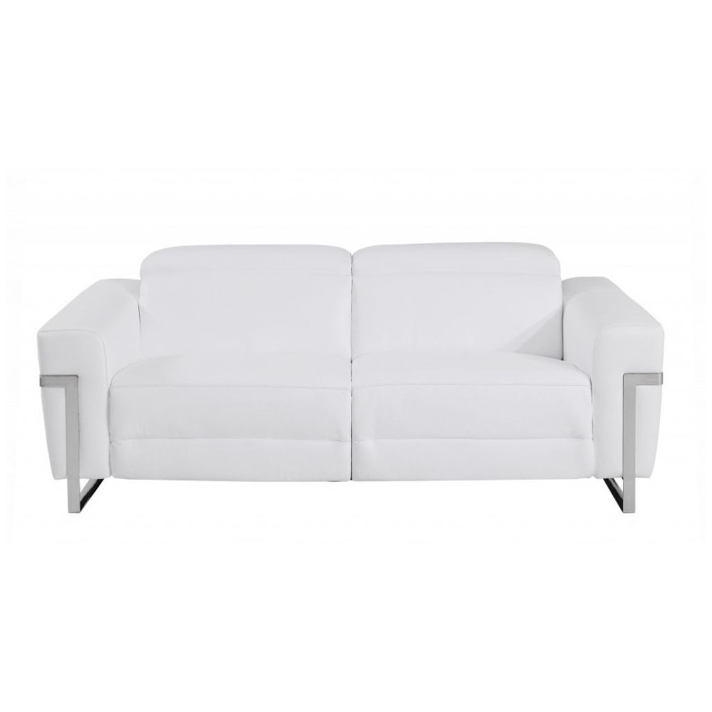Two Piece White Italian Leather Five Person Seating Set HomeRoots