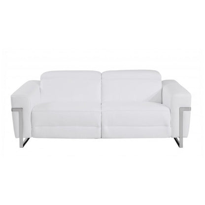 Two Piece White Italian Leather Five Person Seating Set HomeRoots