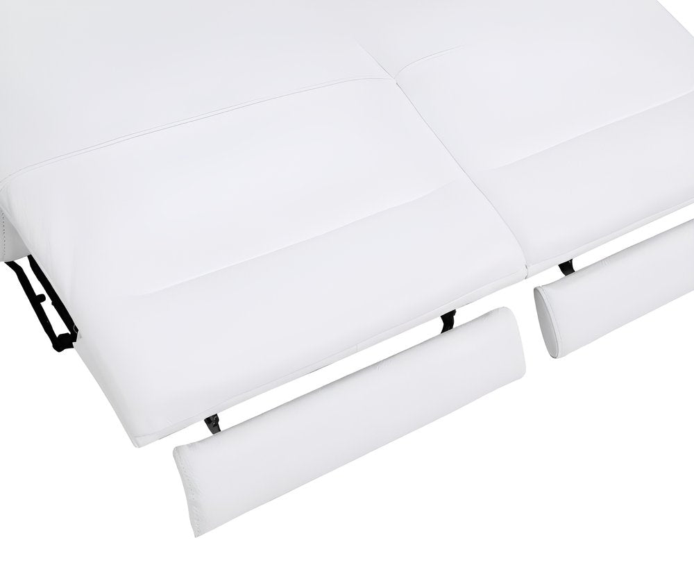 Two Piece White Italian Leather Five Person Seating Set HomeRoots