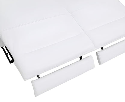 Two Piece White Italian Leather Five Person Seating Set HomeRoots