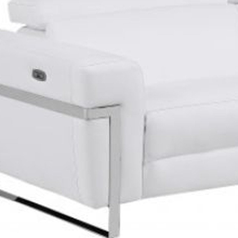 Two Piece White Italian Leather Five Person Seating Set HomeRoots