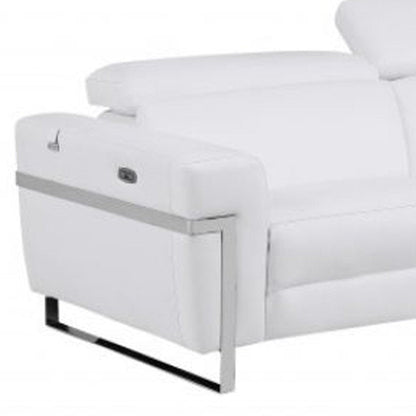 Two Piece White Italian Leather Five Person Seating Set HomeRoots