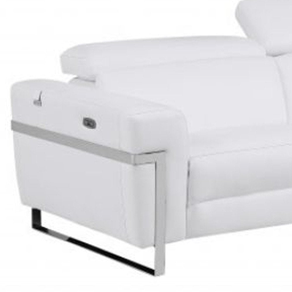 Two Piece White Italian Leather Five Person Seating Set HomeRoots