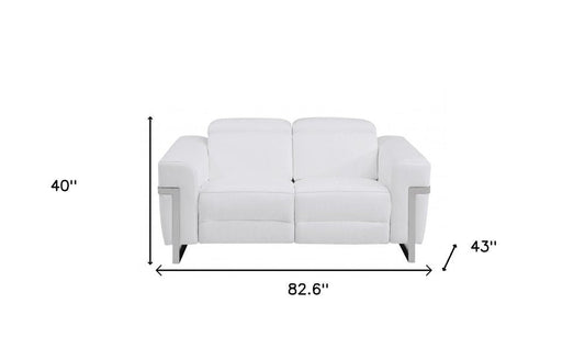 Two Piece White Italian Leather Five Person Seating Set HomeRoots