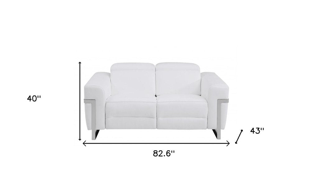 Two Piece White Italian Leather Five Person Seating Set HomeRoots