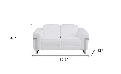 Two Piece White Italian Leather Five Person Seating Set HomeRoots