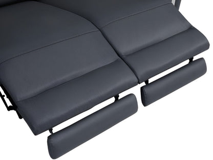 Two Piece Indoor Dark Gray Italian Leather Five Person Seating Set HomeRoots