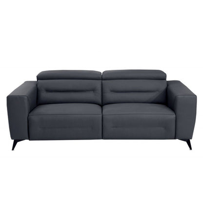 Two Piece Indoor Dark Gray Italian Leather Five Person Seating Set HomeRoots