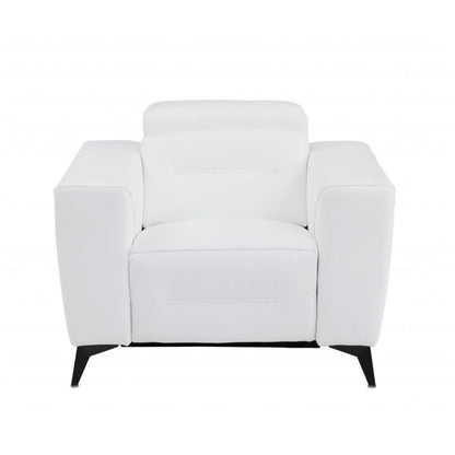 Three Piece White Italian Leather Six Person Seating Set HomeRoots