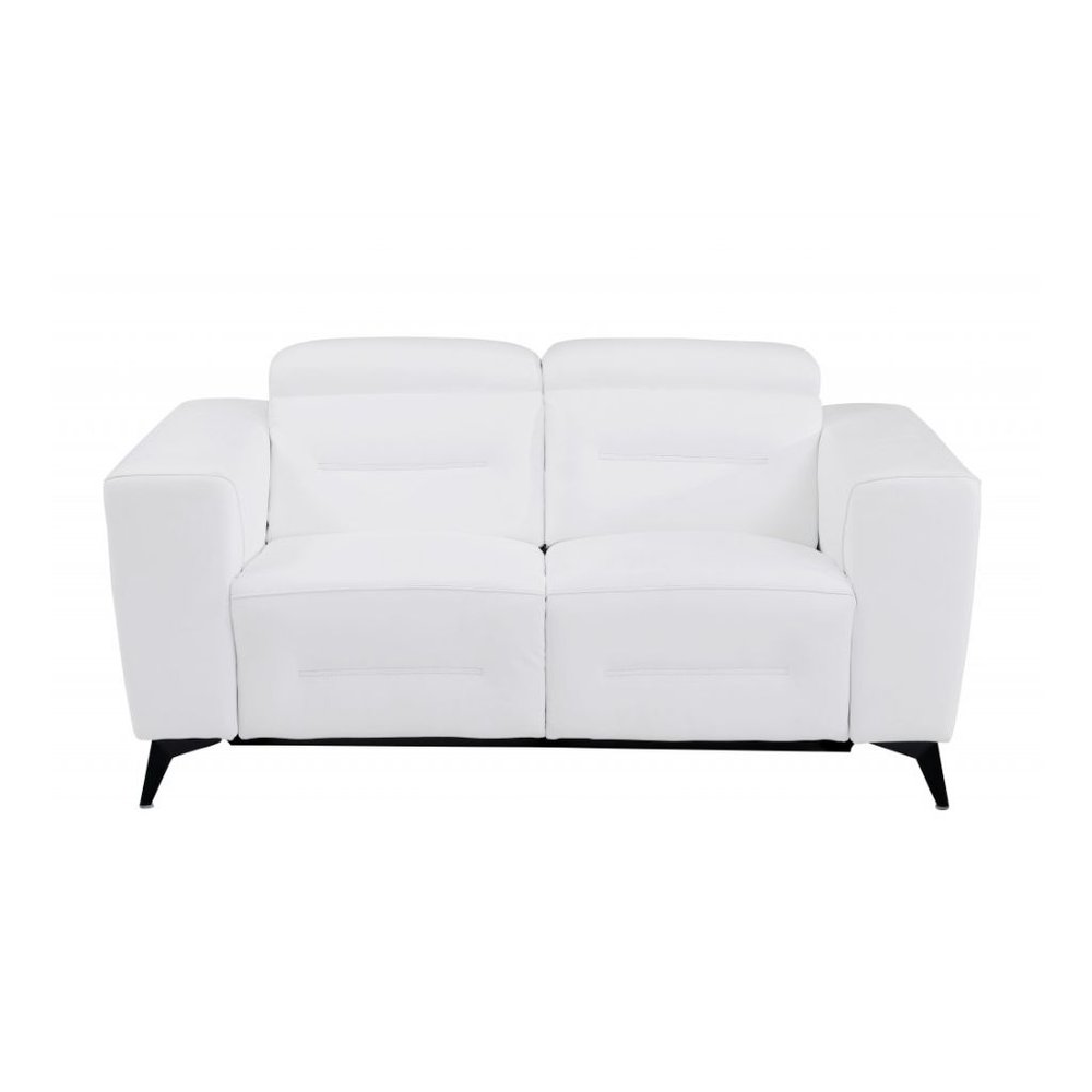 Three Piece White Italian Leather Six Person Seating Set HomeRoots
