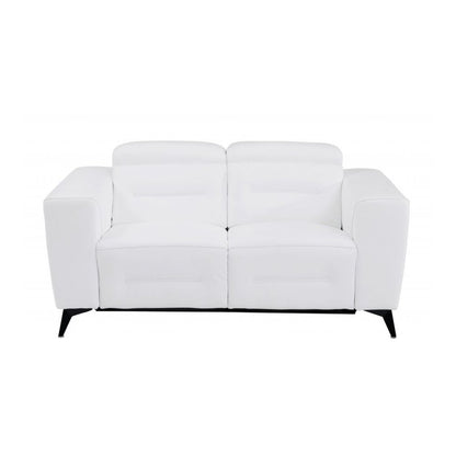 Three Piece White Italian Leather Six Person Seating Set HomeRoots