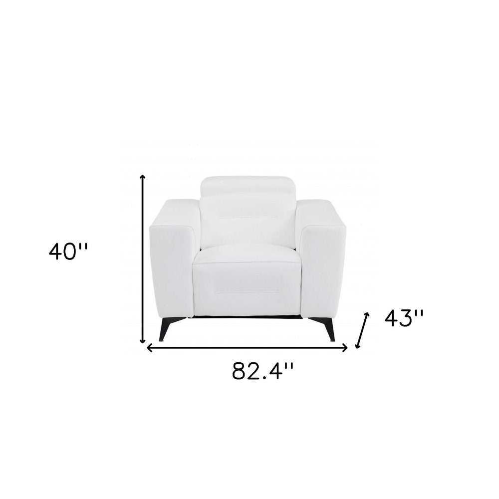 Three Piece White Italian Leather Six Person Seating Set HomeRoots