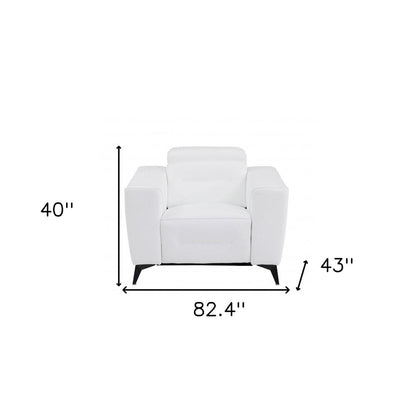 Three Piece White Italian Leather Six Person Seating Set HomeRoots