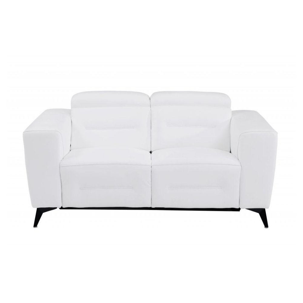 Two Piece White Italian Leather Five Person Seating Set HomeRoots