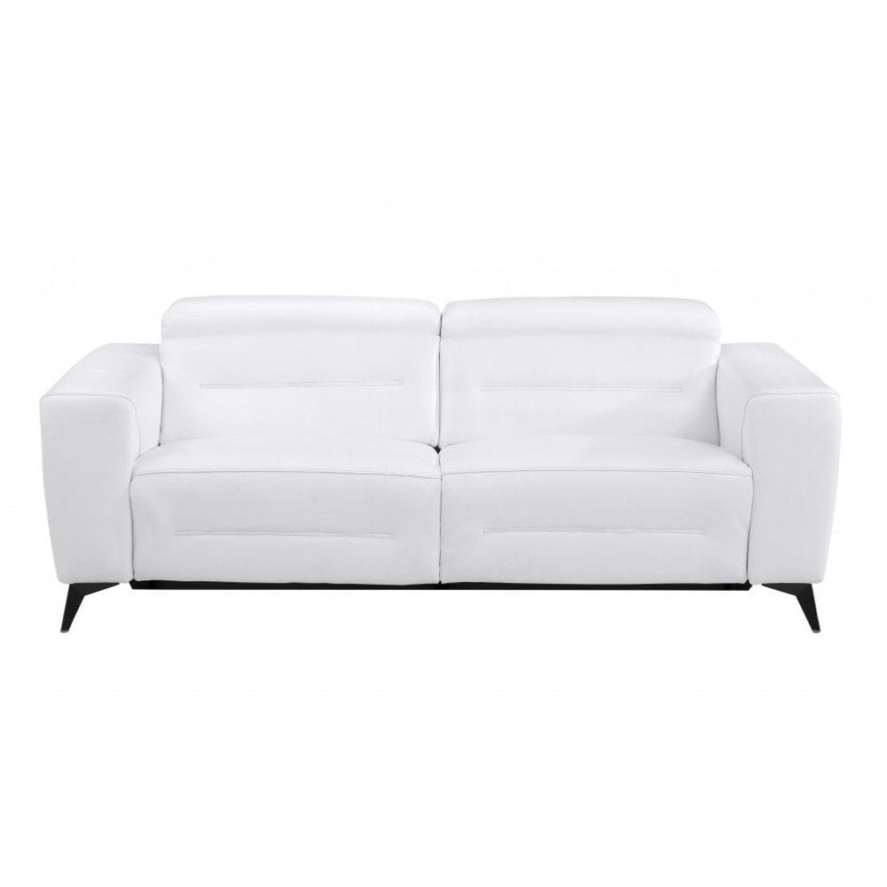 Two Piece White Italian Leather Five Person Seating Set HomeRoots