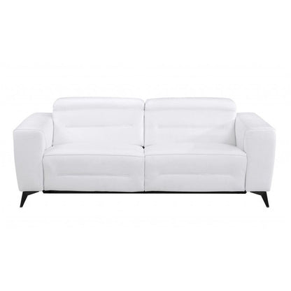 Two Piece White Italian Leather Five Person Seating Set HomeRoots