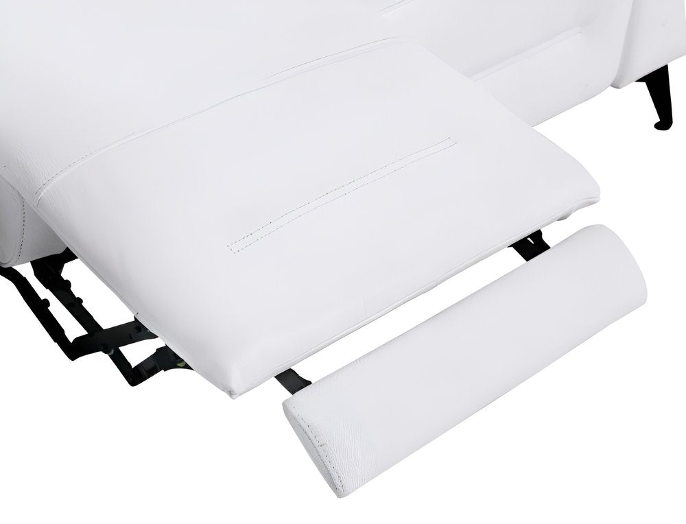 Two Piece White Italian Leather Five Person Seating Set HomeRoots
