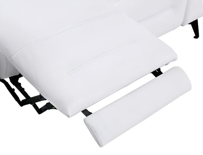 Two Piece White Italian Leather Five Person Seating Set HomeRoots