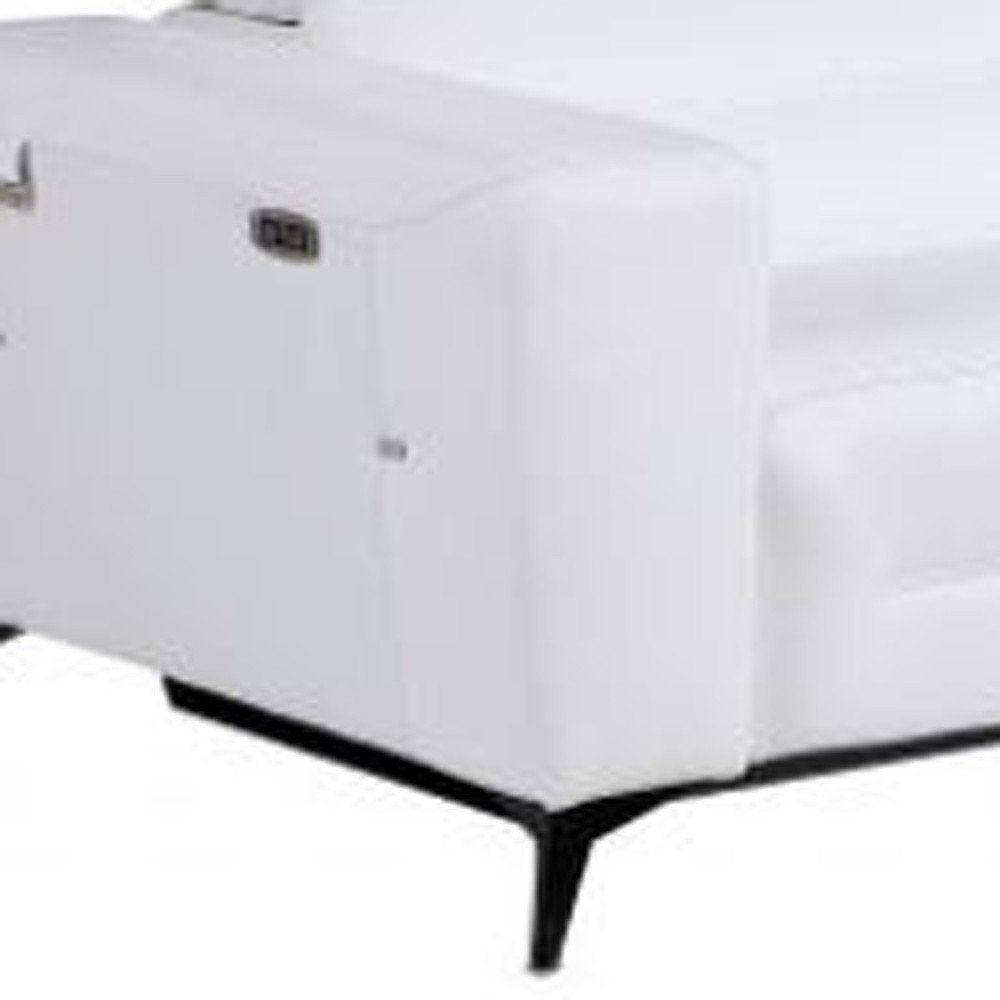 Two Piece White Italian Leather Five Person Seating Set HomeRoots