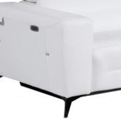 Two Piece White Italian Leather Five Person Seating Set HomeRoots