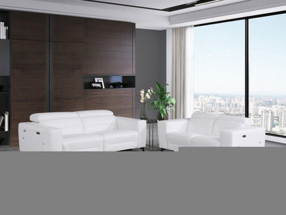 Two Piece White Italian Leather Five Person Seating Set HomeRoots