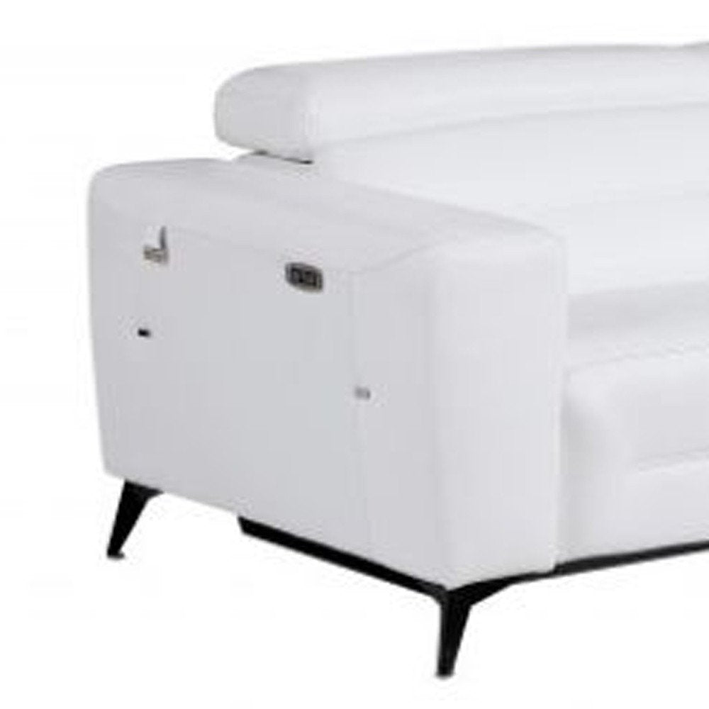 Two Piece White Italian Leather Five Person Seating Set HomeRoots