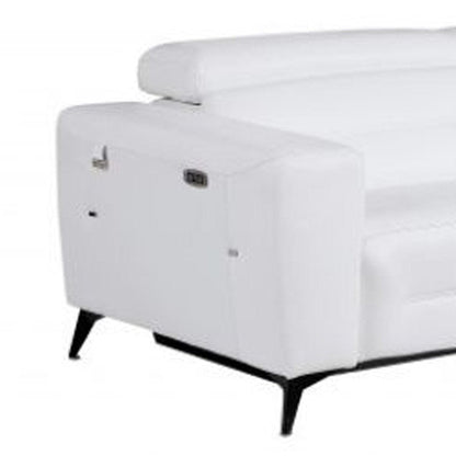 Two Piece White Italian Leather Five Person Seating Set HomeRoots