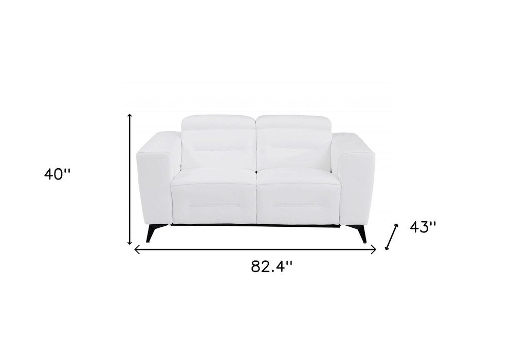 Two Piece White Italian Leather Five Person Seating Set HomeRoots