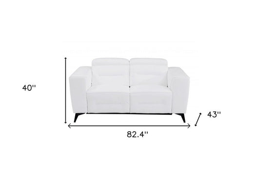 Two Piece White Italian Leather Five Person Seating Set HomeRoots
