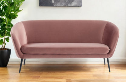 75" Coral Sofa With Black Legs HomeRoots