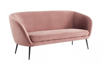 75" Coral Sofa With Black Legs HomeRoots