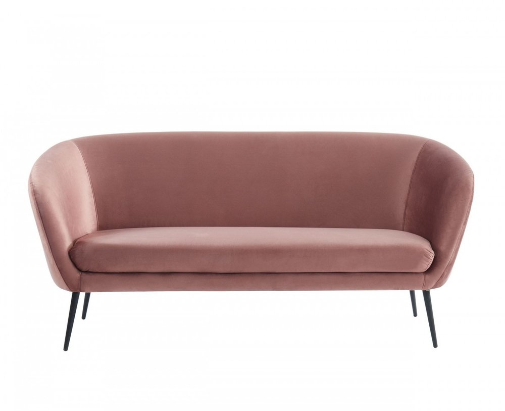 75" Coral Sofa With Black Legs HomeRoots