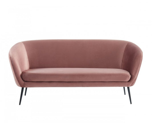 75" Coral Sofa With Black Legs HomeRoots